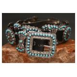Navajo Sterling Silver & Turquoise Belt, 205.54g
