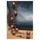Handmade Copper Wire and Bead Chain Necklace 65"