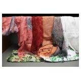 Seven Assorted Vintage Woven Scarves and Wraps