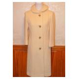 Vintage 1960s Cream Bouclï¿½ Princess Cut Long Coat