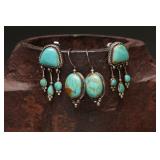 Native American .925 Turquoise Earrings, 18.72g