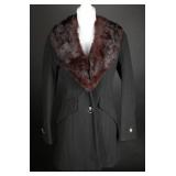 Vtg 60s Knit Jacket w/added Dyed Fur Collar