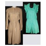 Vtg 80s Sasson Dress & Fashion Force Romper Lot