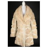 Vintage 70s Blonde Mink & Leather Patchwork Coat