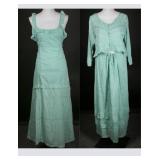 90s Papillon Mint Green Cotton Dress & 2-pc. set