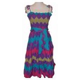 80s L Rothschild San Smocked Cotton Sundress -