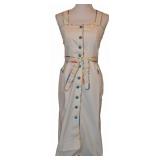 Vintage 1970s Boho Foxy Lady Striped Trim