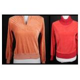 Vtg 80s Sears & Mister Noah Womens Velour Tops, 2