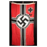 WWII Battle-Damaged 80x135 Kriegsmarine War Flag