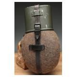 West German Wool Covered Canteen, Cup & Harness