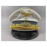 German Luftwaffe Officerï¿½s White-Topped Visor Cap