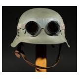 Postwar M40/55-Style Steel Helmet w/ Goggles