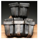 German K98 Leather Ammo Pouch Set Marked "RBNr 0/