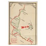 WWI 32nd Division Red Arrow Map Cartoon, 1918