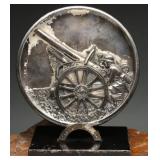 German Artillery Unit Silvered Desk Trophy
