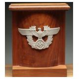 WWII GS Aluminum Visor Cap Eagle on Custom Stand