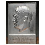 German Inscribed Hitler Portrait Wall Plaque
