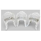 Cast Iron Victorian Garden Grape Chairs (3)