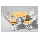 Ashley Pedestal Dining Table & 4 Arrow Back