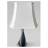 Ceramic Table Lamp With Twisted Base and Shade