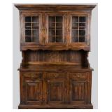 1970s Sears Open Hearth Pine China Cabinet Hutch