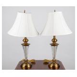 Brass & Glass Table Lamps (2)