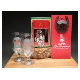 Budweiser Stein, Bottle Opener and Coors Glasses
