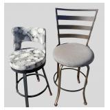 Pair of Metal Ladder-Back Bar Stools
