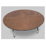 72-Inch Round Folding Table Wood Laminate Top