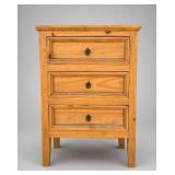 Three-Drawer Blonde Wood Hutch