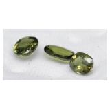 Green Faceted Stones in Labeled Gem Box (3)