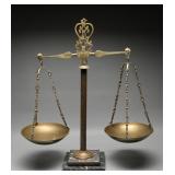 Brass Balance Scales on Marble Base