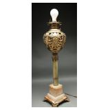 Victorian Onyx North Wind Banquet Lamp c.1885-1905