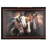 Board Meeting" Framed Horse Canvas Print