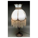 Victorian Revival Glass Lamp Beaded Fringe