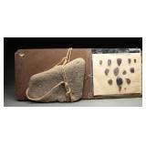 Mounted Native American Crow Stone Artifact Board