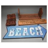 Carved India Wooden Decor & Decorative Signs, (5)