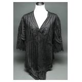 Antique Victorian Black Ribbon Lace Bodice Jacket