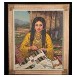 Jack Pohr Oil Painting Native American Woman, 1967