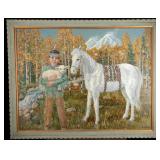 Jack Pohr Native American Boy & Lamb Oil Painting