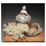 Half Doll Pincushion & Bridal Spray & Headpiece, 3
