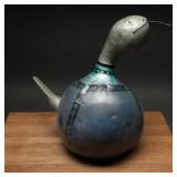 Hand-Painted Gourd Rattlesnake Folk Art Sculpture