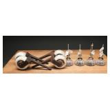 Porcelain Wheel Casters (4)-Glass Drawer Pulls (4)