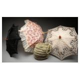 Antique & Vintage Parasols w/Velvet Muff (4)