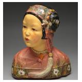 1923 Joe Celona Chalkware "Chinese Girl" Bust