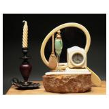 Early 20th C. Celluloid Vanity Set With Clock