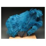 Mid 20th C. Ostrich Feather Fan, Acrylic Frame