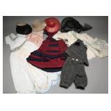 Vintage Doll Clothing, Dresses, Hats, Lace, (11)