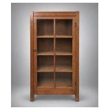 Mission Oak Glass-Door Bookcase