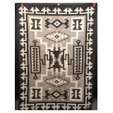 1960s Two Grey Hills Navajo Storm Pattern Rug